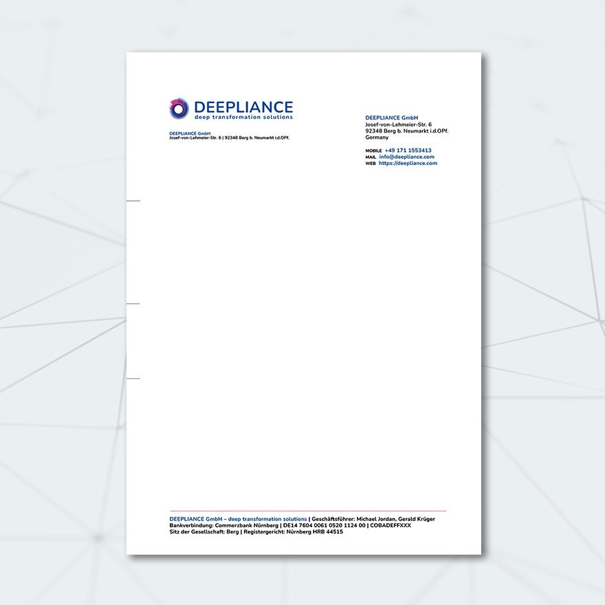 Deepliance: Geschäftsausstattung